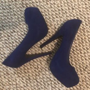Blue Suede platform heels 6 1/2